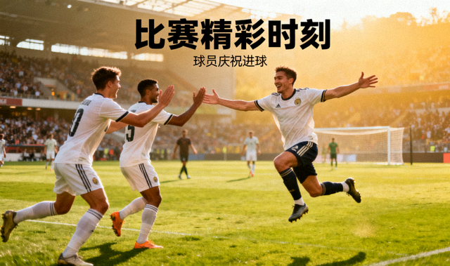 足球运动员在比赛中庆祝进球的画面，赛后复盘文章配图